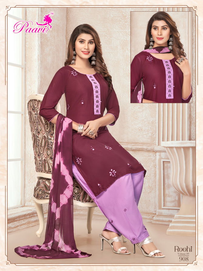 Roohi Vol 9 By Paavi Rayon Patiyala Readymade Dress Wholesale Shop In Surat